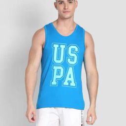 U.S. Polo Assn. Blue Cotton Regular Fit Printed Vest-image-93