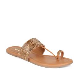 Bata Women's Galaxy Golden Toe Ring Sandals-image-18