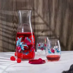 Pasabahce Transparent Victorian Juice Pitchers & Glasses (1.53 L)- Set of 3-image-68