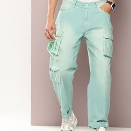 Kook N Keech Men Pure Cotton Straight Fit Faded Cargos Chinos Trousers-image-56