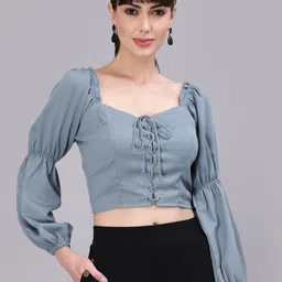 aayu Sweetheart Neck Tie-Up Crop Top-image-17
