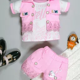 JIYAN FASHION WORLD Girls Printed T-shirt with Shorts-image-27