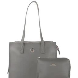 Gio Collection Grey Solid Shoulder Bag with Pouch-image-6