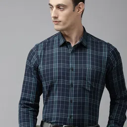 Van Heusen Slim Fit Checked Formal Shirt-image-96