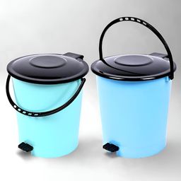 Kuber Industries Blue & Green 2 Pieces Pedal Dust Bins 10 L-40
