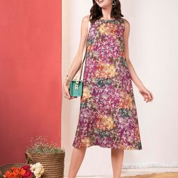 Anouk Women Floral Printed A-Line Dress-image-99