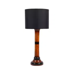 Tucasa NTU-153 B-22 Table Lamp with Wood Base (Black)-22