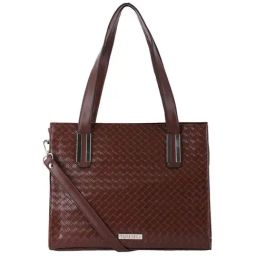Toteteca Brown Textured Medium Shoulder Bag-image-99