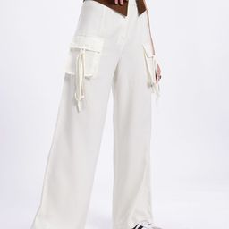 DressBerry Women Mid-Rise Cargo-Style Flared Fit Wide Leg Trousers-image-82