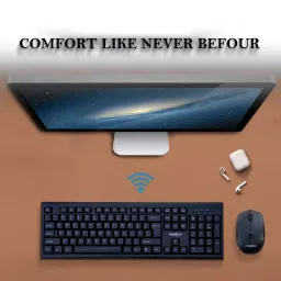 Frontech KB-0017 Multi-Device Wireless Keyboard and Mouse Combo, Black image 2