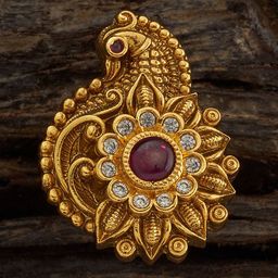 Kushal's Fashion Jewellery Gold Plated Stones Studded Adjustable Finger Ring-17