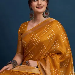 Sangria WomenBandhani Printed Woven Design Zari Silk blend-image-96