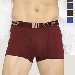 VIP Pack of 5 Assorted Solid Cotton Breathability Trunks-picture-49