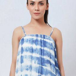 First Resort by Ramola Bachchan Tie and Dye Shoulder Straps Blouson Top-picture-12