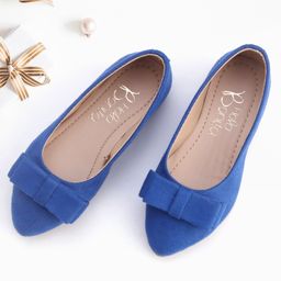 Hola Bonita Slip On Solid Bellies With Bow Applique- Blue-image-29