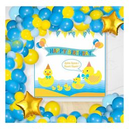 Untumble Duck Theme Birthday Decoration  Backdrop Arch Kit Green & Yellow - Pack Of 64-image-88