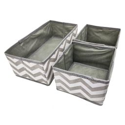 House of Quirk Standard Rectangular Storage Box Containers Divider with Drawers Pack of 3 -Grey-1