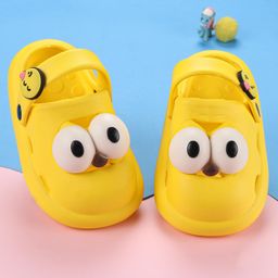 Oh! Pair Clogs with Back Strap Closure Googly Eyes Applique - Yellow-picture-13