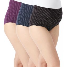 Bella Mama Cotton Elastane High Coverage Printed Panties Pack of 3 (Color May Vary)-26
