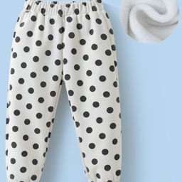 Kookie Kids Full Length Lounge Pants with Polka Dots - White-image-64