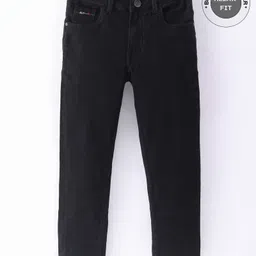 Ruff Denim Woven Full Length Solid Color Jeans - Black-picture-40