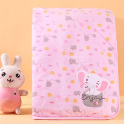 Simply Sinker Towel & Wrapper with Elephant Embroidery L 80 x B 105 cm - Pink-picture-23