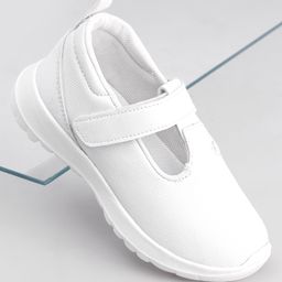Pine Kids Textured School Shoes with Velcro Closure - White-image-12