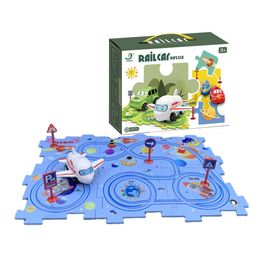 OPINA DIY Ocean theme Rail Car Puzzle Race Track Car Play Set Assembly Educational toy for Kids- Multicolor-image-2