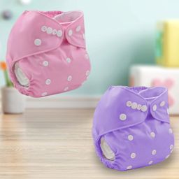Sparkle Joy Free Size Reusable Cloth Diaper Without Insert Pack Of 2 - Pink & Purple-26