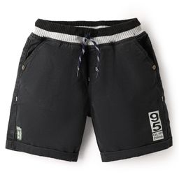 Olio Kids Cotton Knit Above Knee Length Shorts with Text Print - Black-image-50