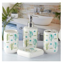 Ceramic Bathroom Accessories Set of 4 with Soap Dispenser (9901)-400 ml-picture-15