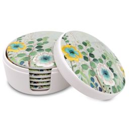Superware Melamine Tea Coaster Set with stand - Spring ( Set of 6 )-image-62