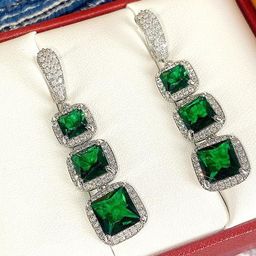 The Pari Rhodium-Plated American Diamond Studded Square Shaped Hoop Earrings-image-76