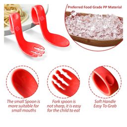 Bembika Baby Training Twist Spoon and Fork Set - Red image 2