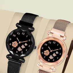 CERO Unisex Pack of 2 Printed Bracelet Style Straps Analogue Multi Function Watch Com2-FBF-picture-54