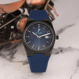 Sylvi Men Patterned Dial & Straps Analogue Multi Function Watch Pro-Blu-Black-Blu-PU-4