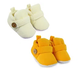 NESKA MODA Yellow Cotton Booties-18