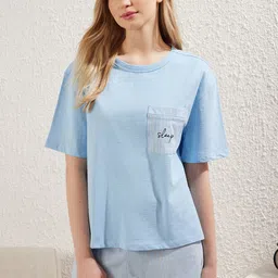 Trendyol Printed Pure Cotton Night suit-image-89