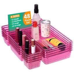 Myntra Elegant Homes Pink 48 Pcs Regular Drawer Organiser Tray For Kitchen-image-61