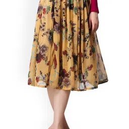 MINOS Printed Flared Midi Skirt-image-92