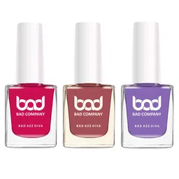 BAD COMPANY Set Of 3 No Toxin Nail Lacquer - 10ml each-13