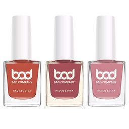 BAD COMPANY Set Of 3 No Toxin Nail Lacquer - 10ml each-12