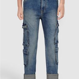 Allen Solly Junior Boys Mid-Rise Light Fade Stretchable Cargo Jeans-image-31