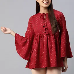 MBE Woman Print Block Print Crepe Top-20