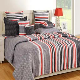 Swayam Zinnia Multicolor Cotton 250 TC, 1 Double Bedsheet With 2 Pillow Cover-picture-17