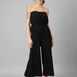 Anai Black Cotton Midi Jumpsuit-image-26