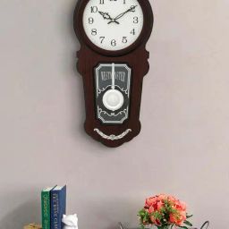 CHRONIKLE Elegant Vertical Rosewood Brown Wood Wall Clock-23