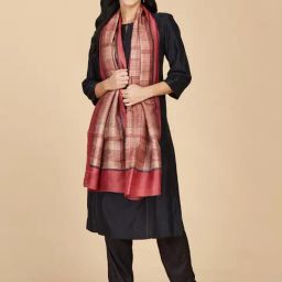Fabindia Maroon Printed Stole-image-77