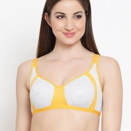 Clovia Cotton Non-Padded Non-Wired Full Cup Bra -Yellow-15