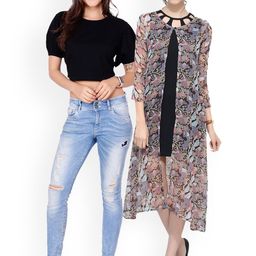 SCORPIOUS Women Pack of Shrug & Top-34